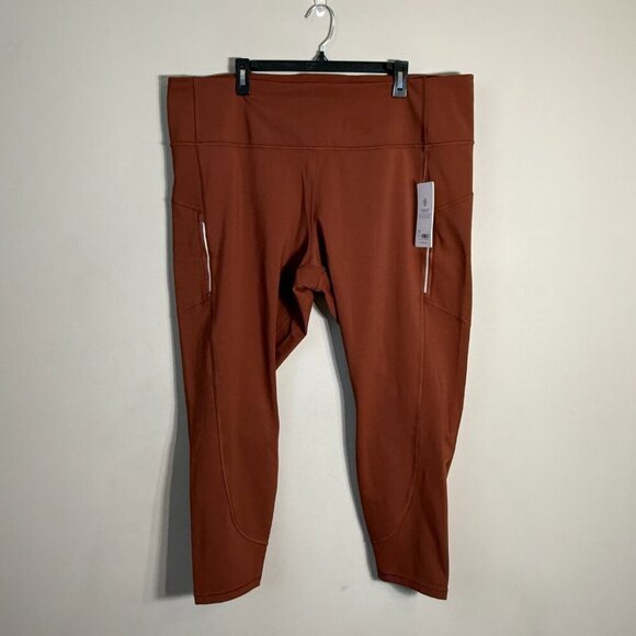 Athleta Rainier High Rise Legging Women's 3X Brown Active Workout Athletic Plus - Picture 3 of 16